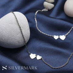 You & Me, Connecting The Hearts Anklet - silvermark
