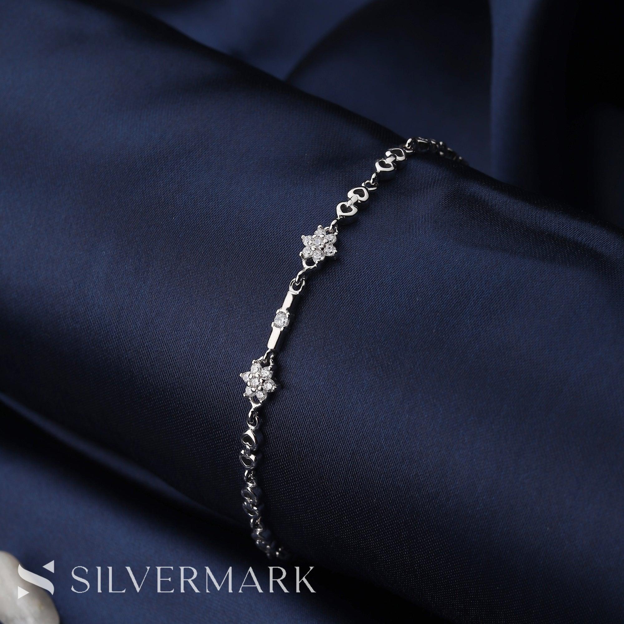 Chunky Silver Flower Bud Bracelet - silvermark