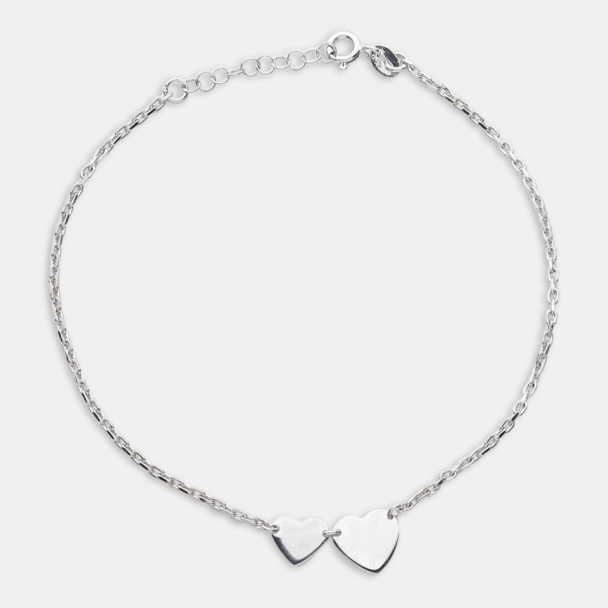 You & Me, Connecting The Hearts Anklet - silvermark