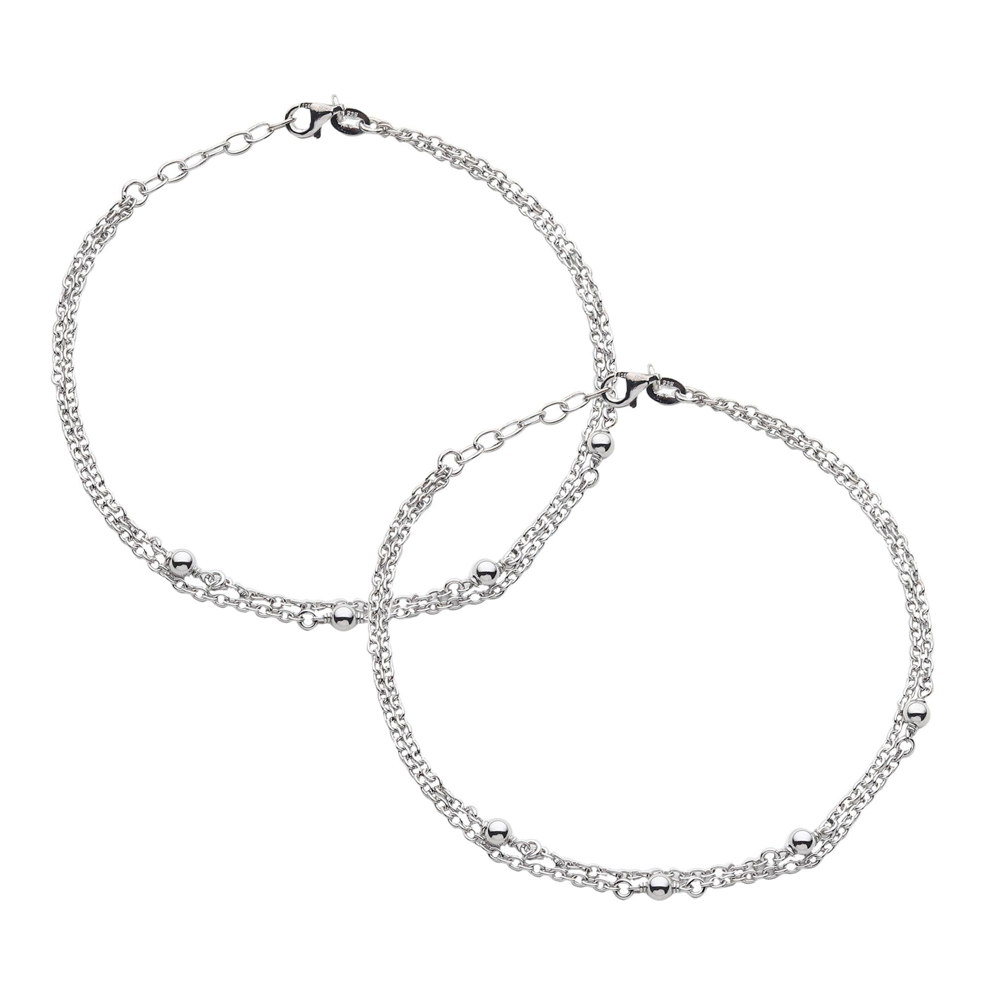 Glittering Silver Balls & Chain Anklet - silvermark