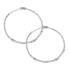 Glittering Silver Balls & Chain Anklet - silvermark