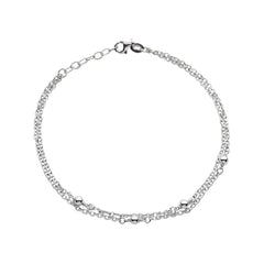 Glittering Silver Balls & Chain Anklet - silvermark