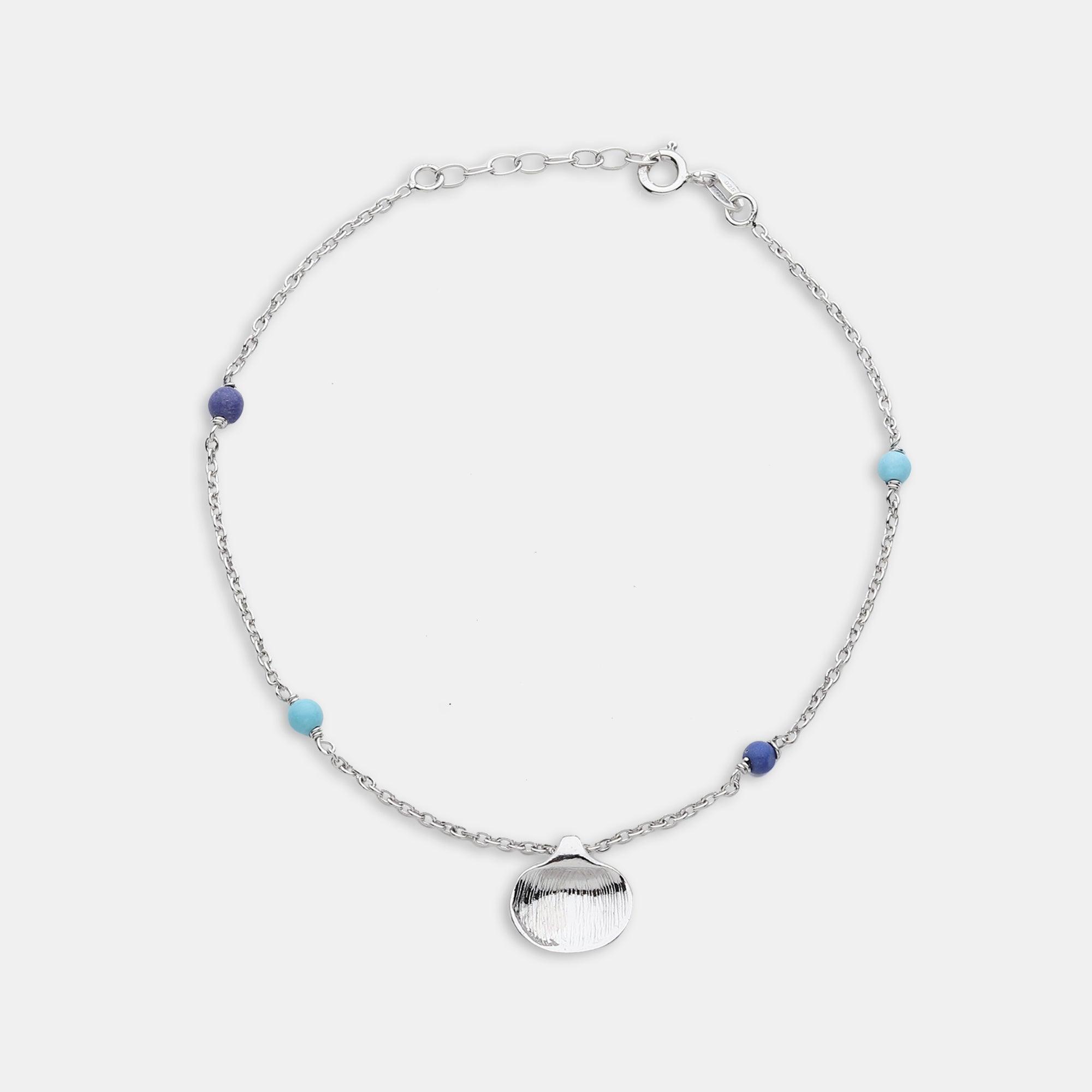 Sophisticated Shell & Aurora Anklet - silvermark