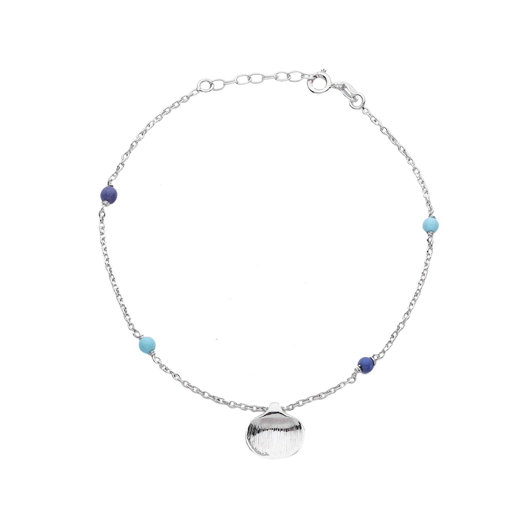 Sophisticated Shell & Aurora Anklet - silvermark