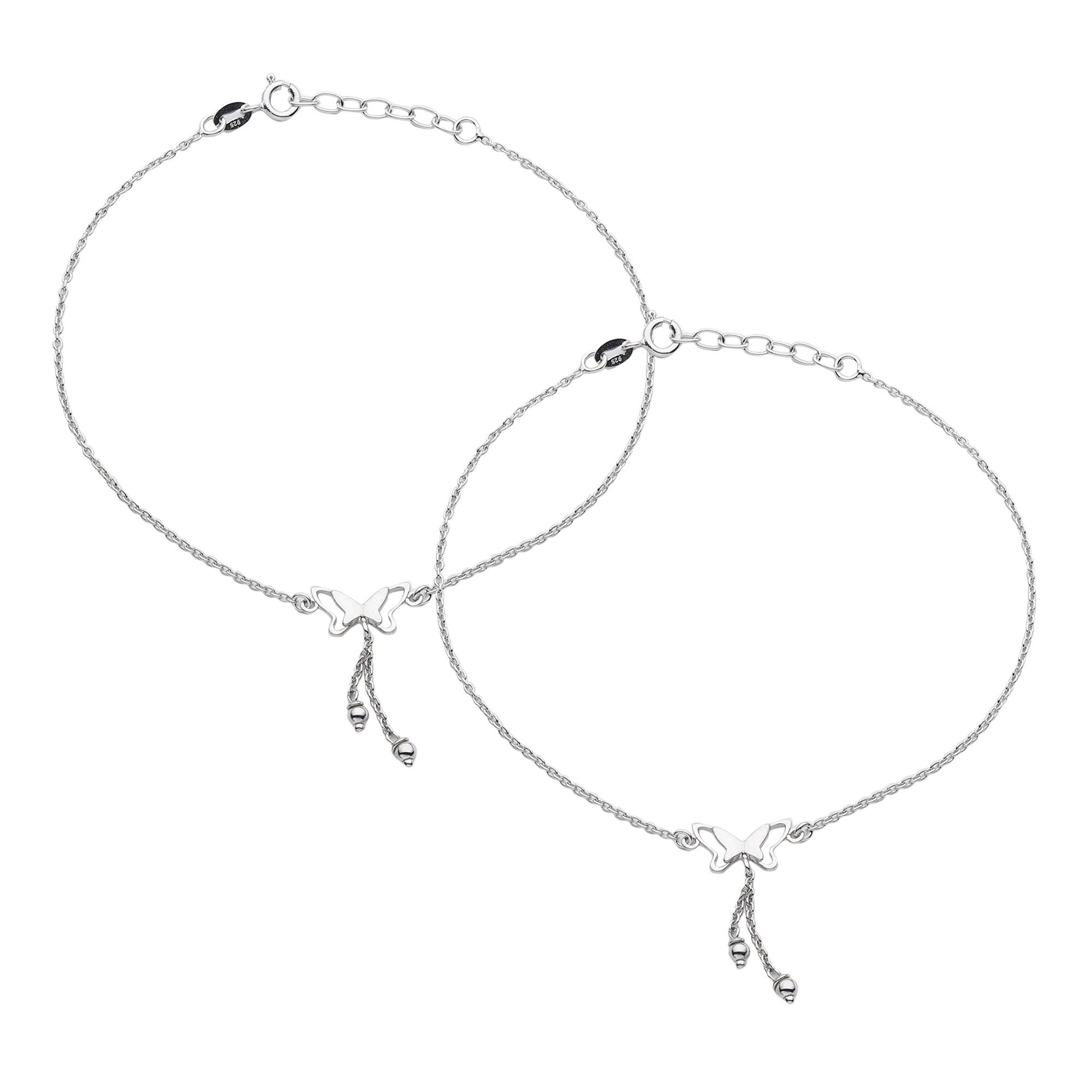 Silver Independent Butterfly Wings Anklet - silvermark
