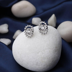 Designer Double Threaded Floral Earring - silvermark