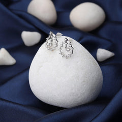 Lunar Clock Shiny Stone Earrings - silvermark