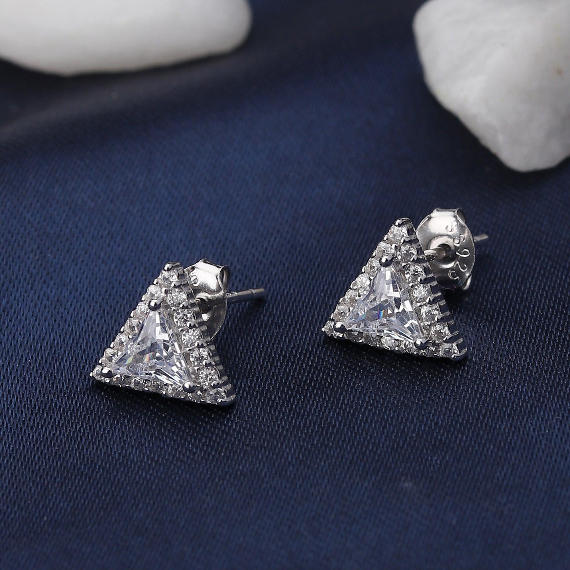 Fashionable Silver Trinity Studs - silvermark