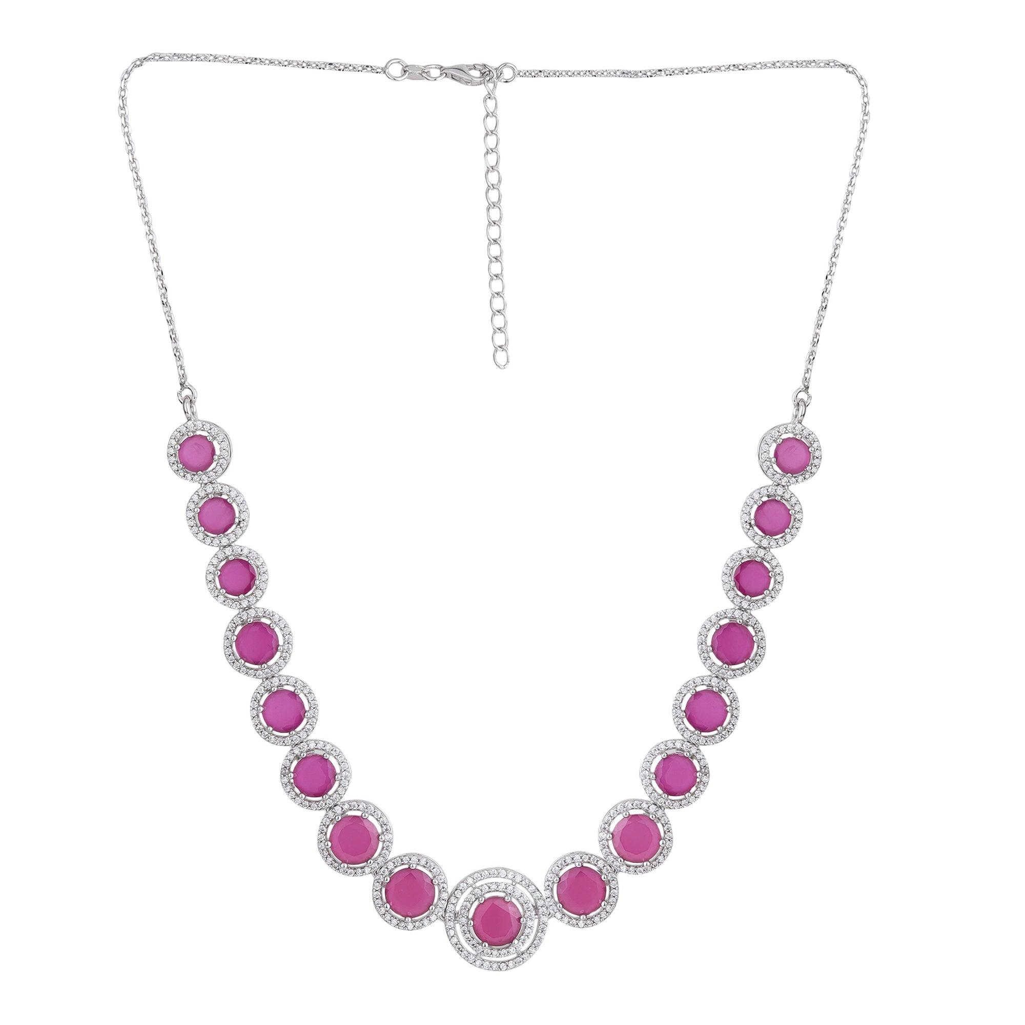 Swarvoski and Ruby Necklace - silvermark
