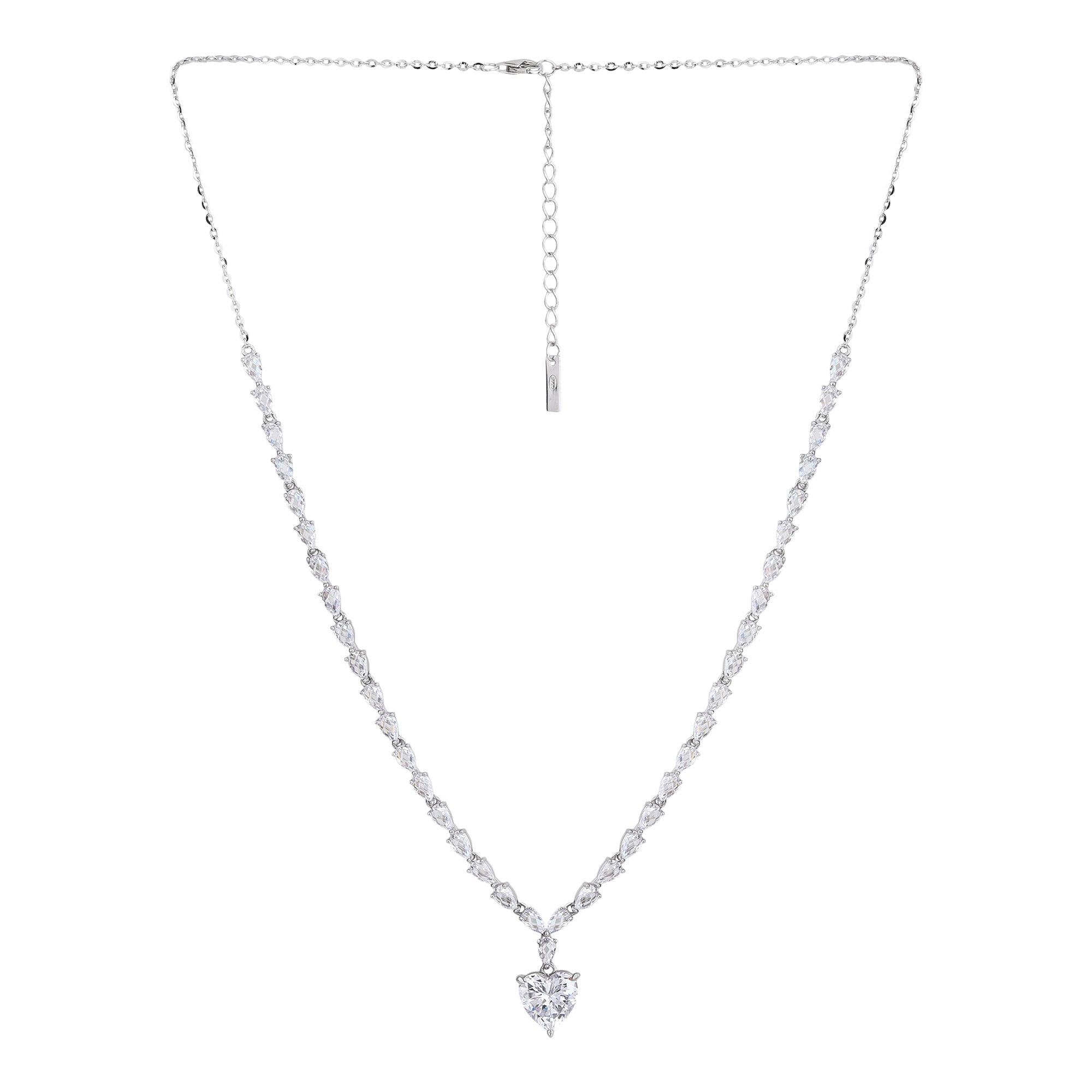 Swarvoski Heart Drop Necklace - silvermark