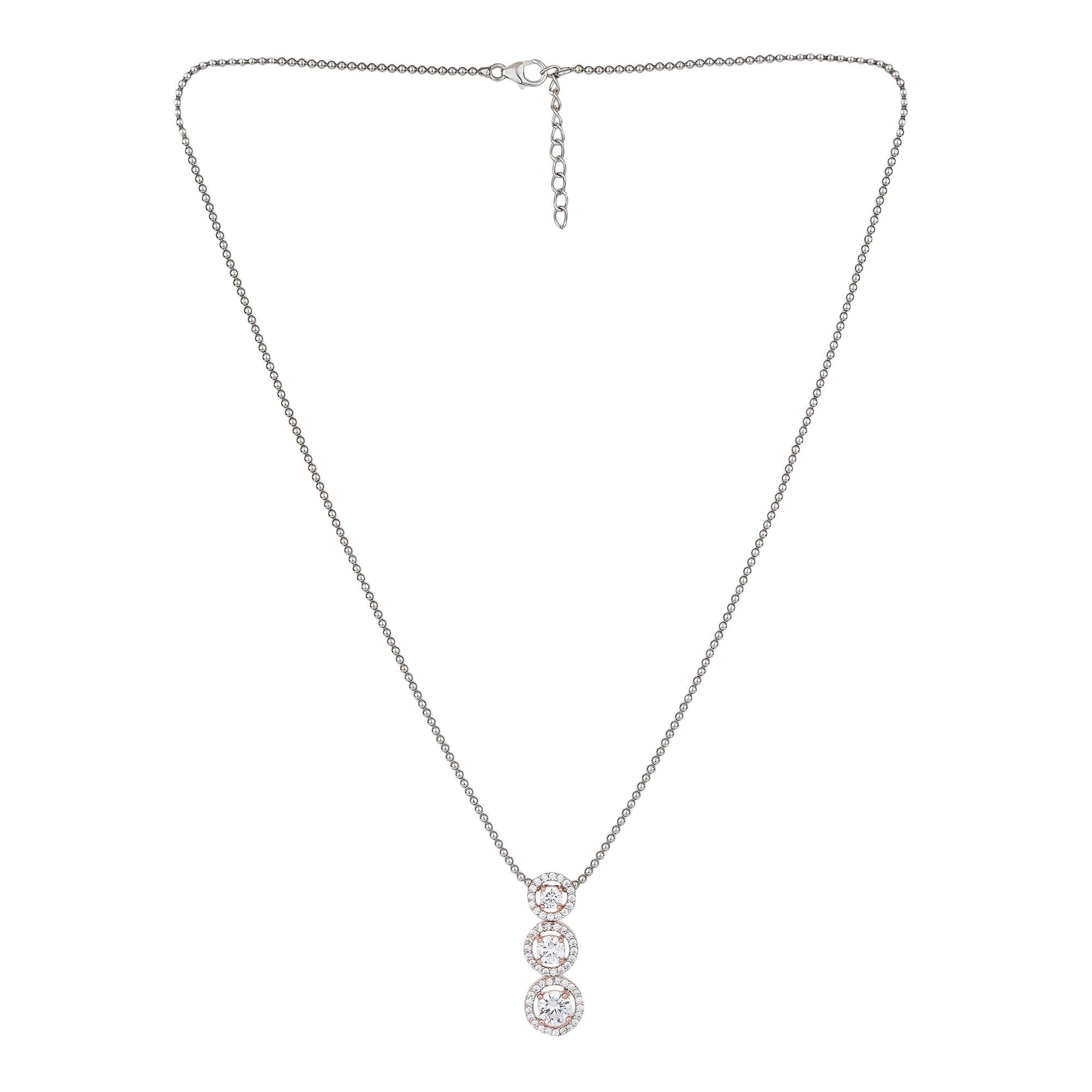 Three Diamond Bezel Necklace - silvermark