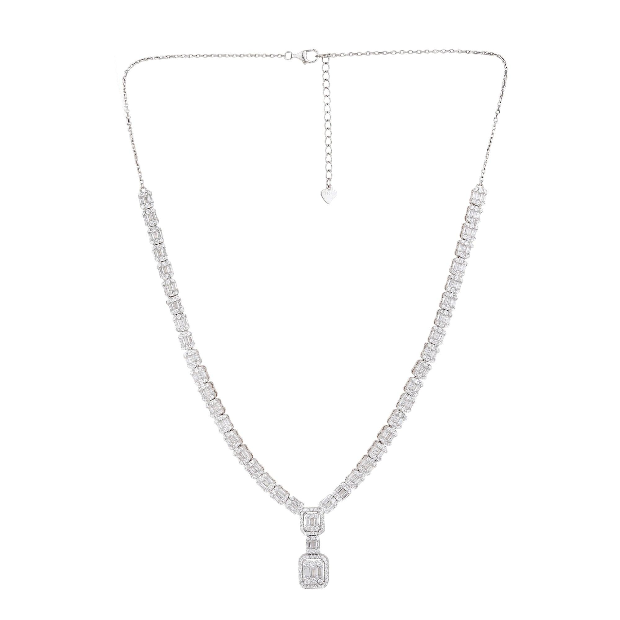 Silver Baguette Filled Necklace - silvermark