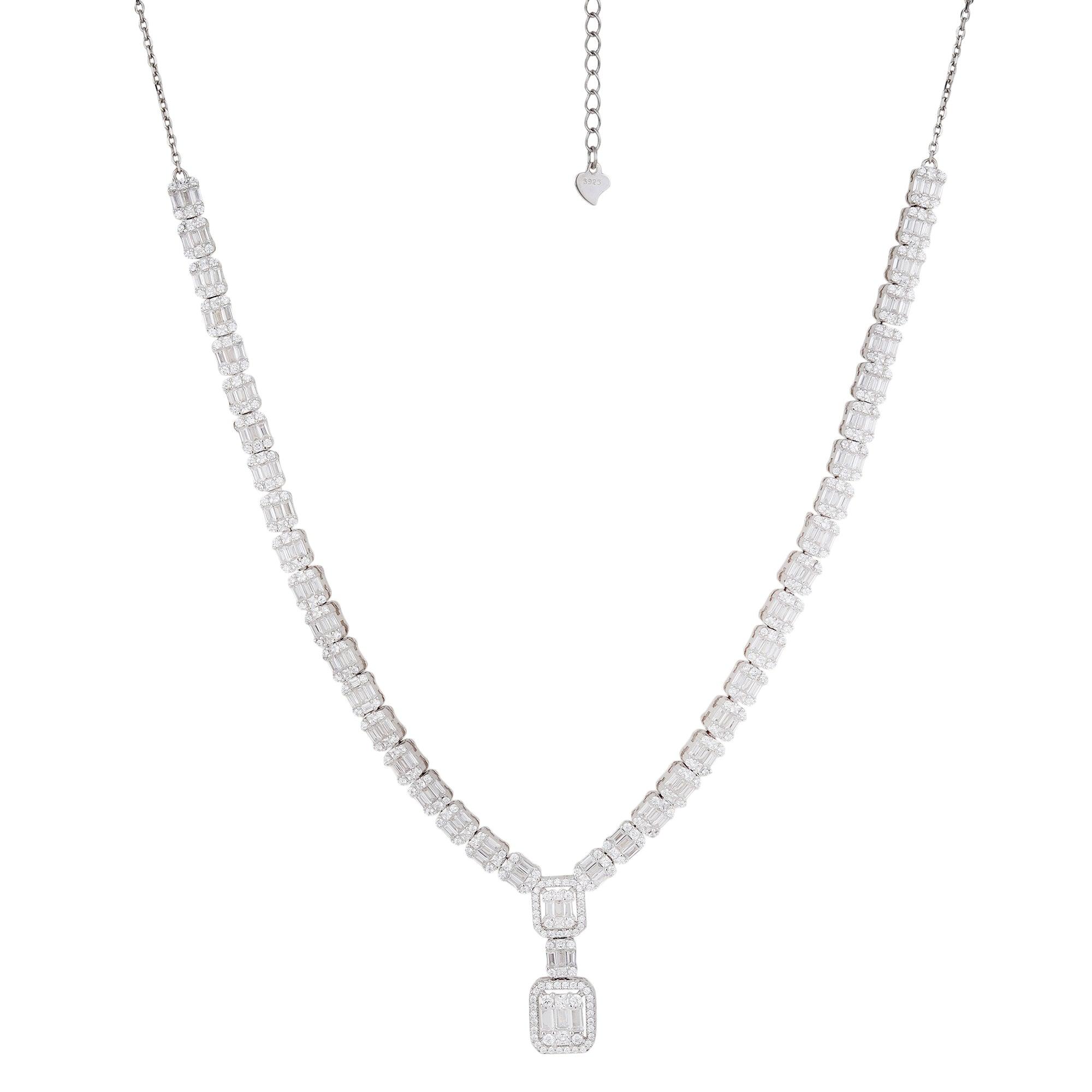 Silver Baguette Filled Necklace - silvermark