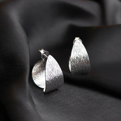 Inverted Silver Heart Hoop Earrings - silvermark