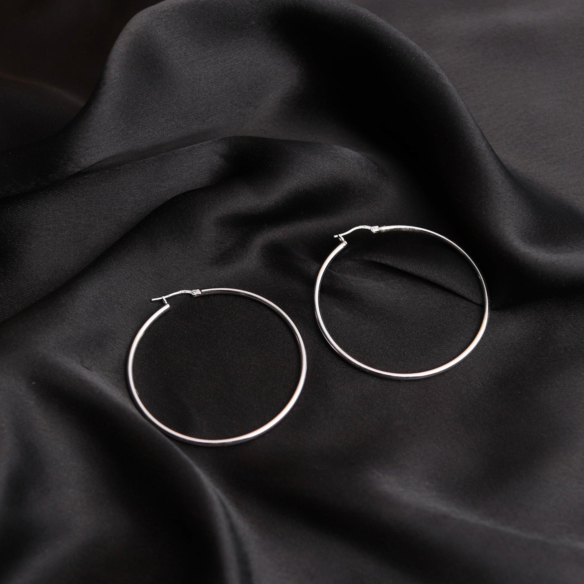 Basic Silver Hoop Earrings - silvermark