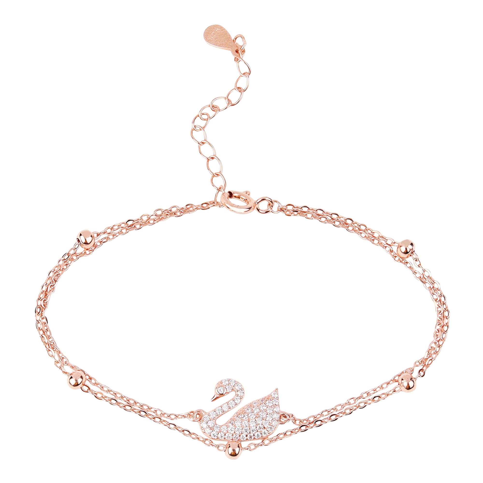 Elegant Swan Sterling Silver Bracelet