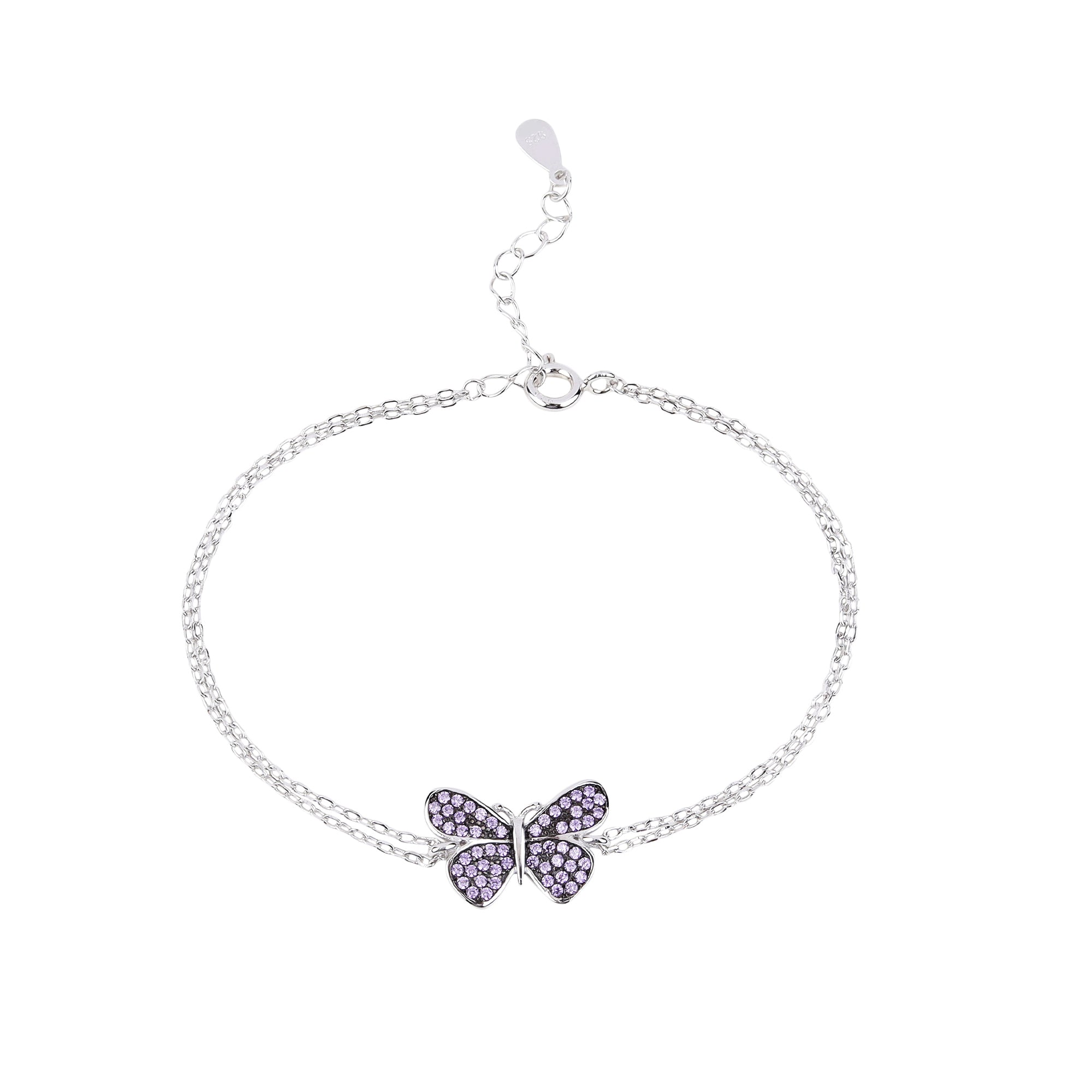 Graceful Silver Butterfly Bracelet