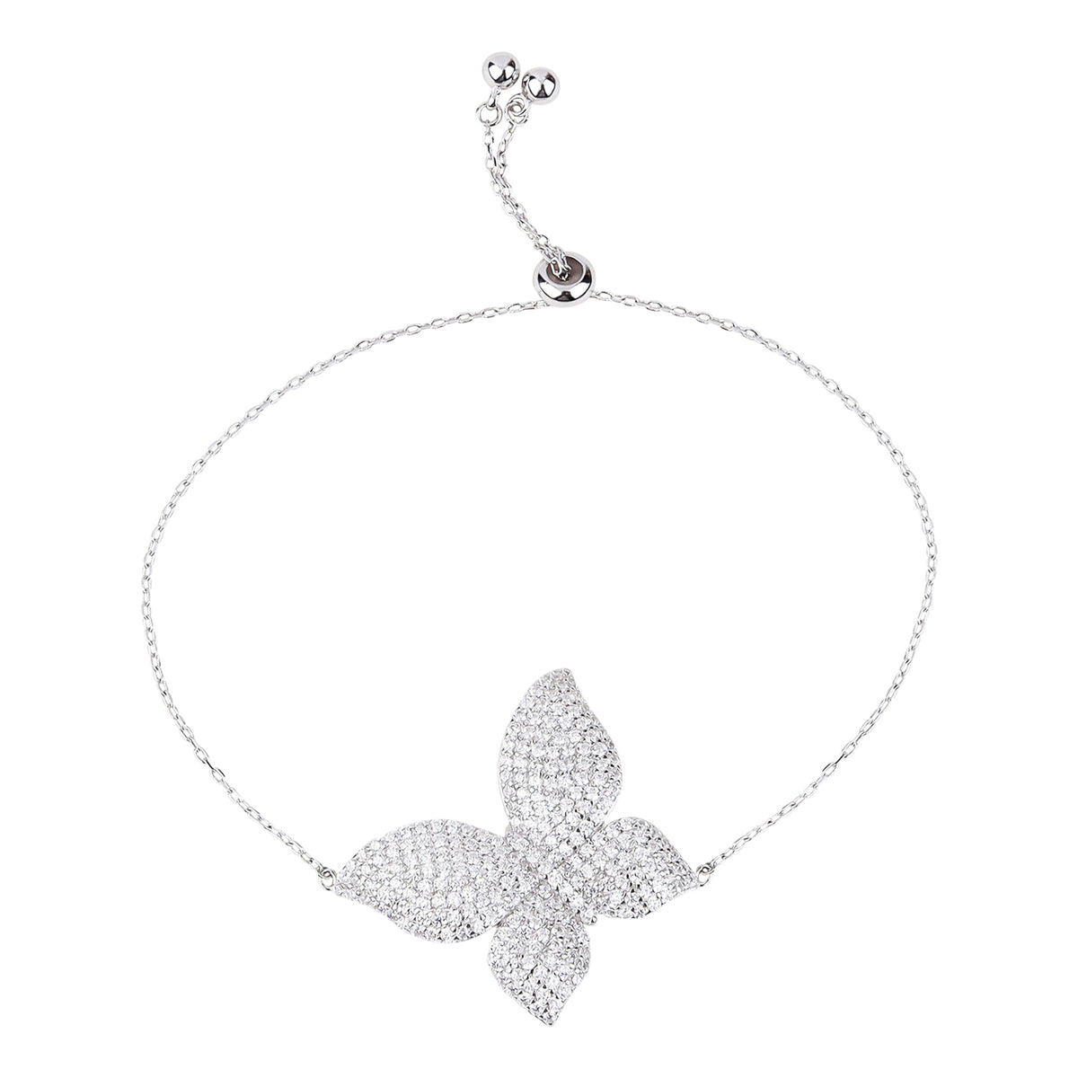 Fancy Silver Butterfly Bracelet