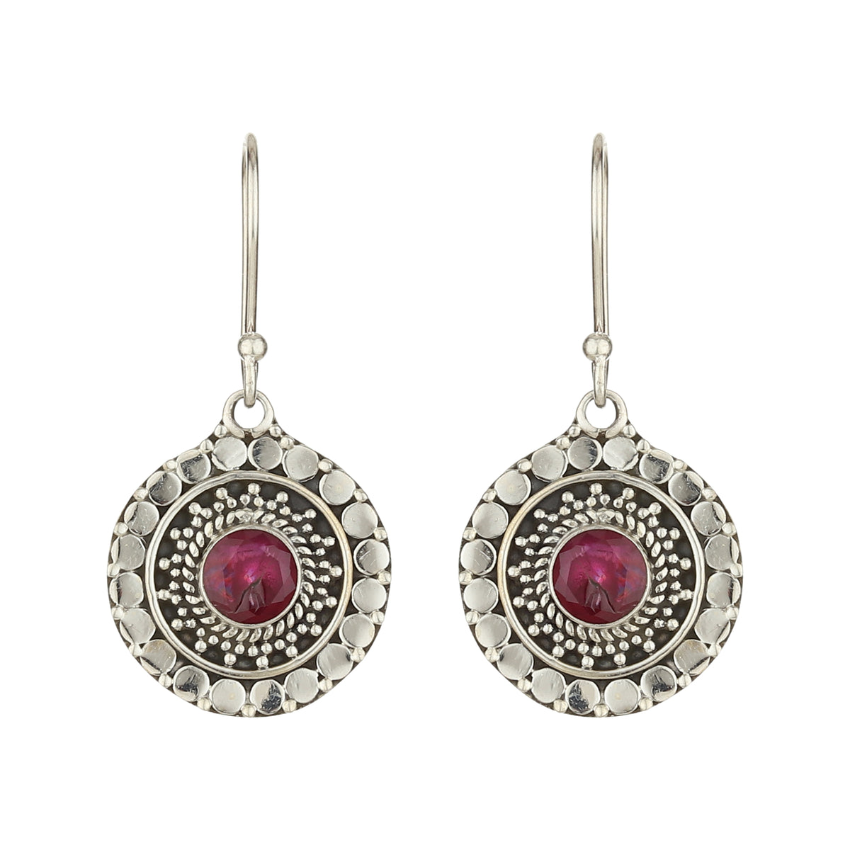 Modern Geometric Oxidized Silver Earrings