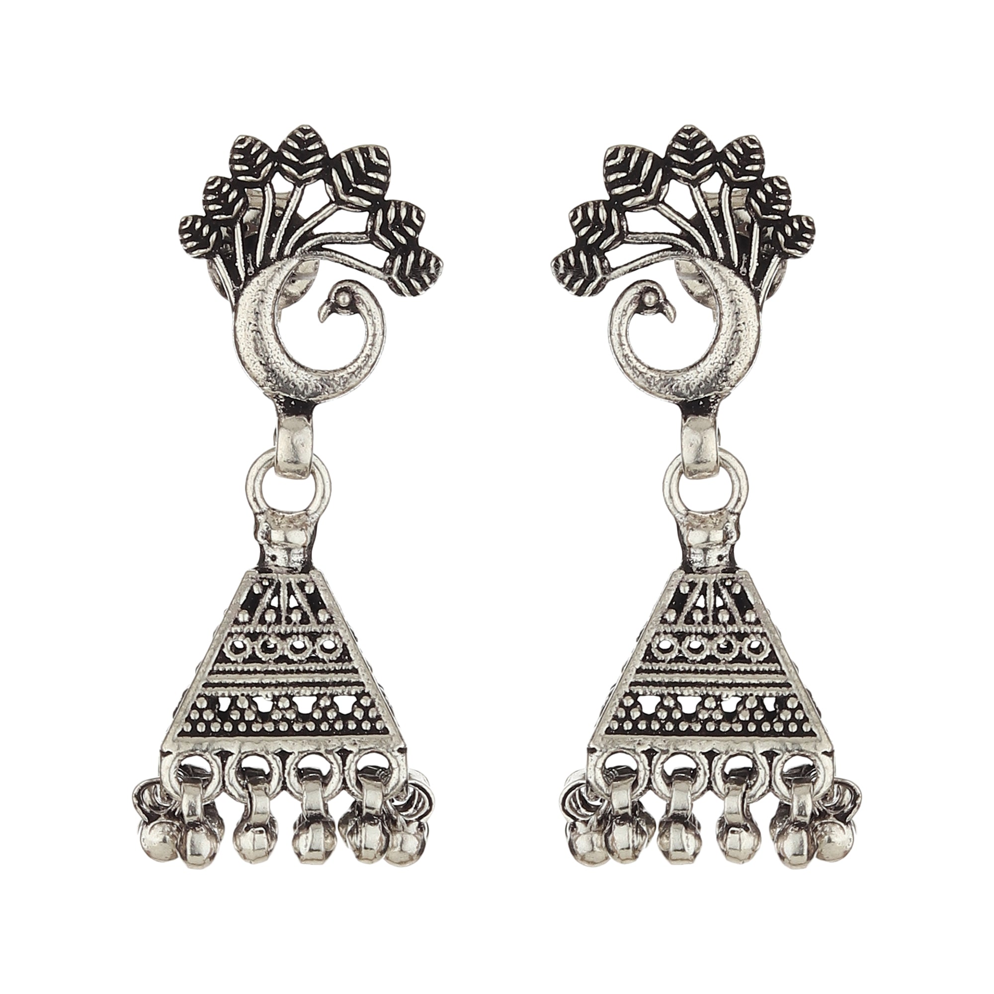 Silvermark - Antique Oxidized Silver Jhumki Earring