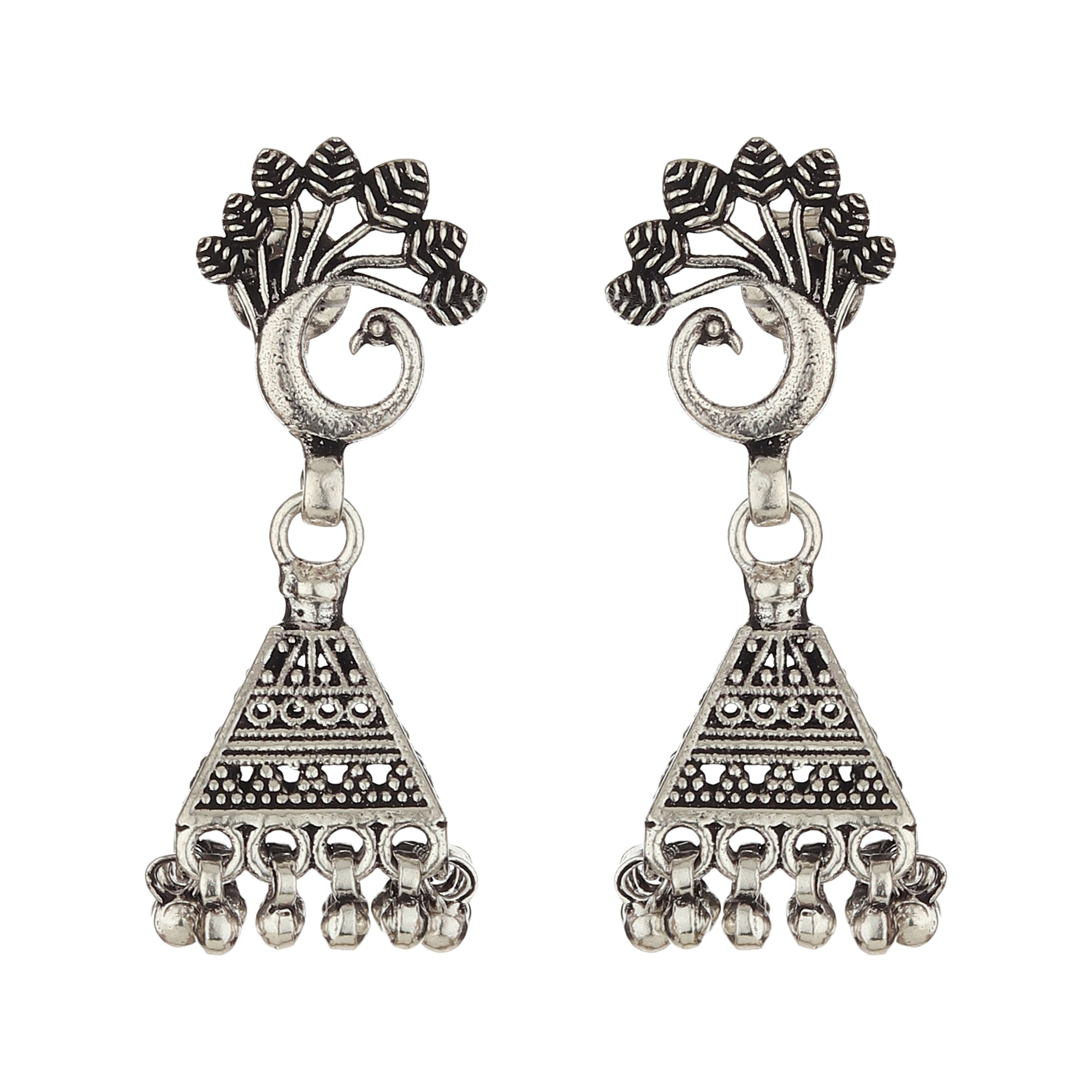 Silvermark - Antique Oxidized Silver Jhumki Earring