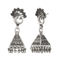 Silvermark - Antique Oxidized Silver Jhumki Earring