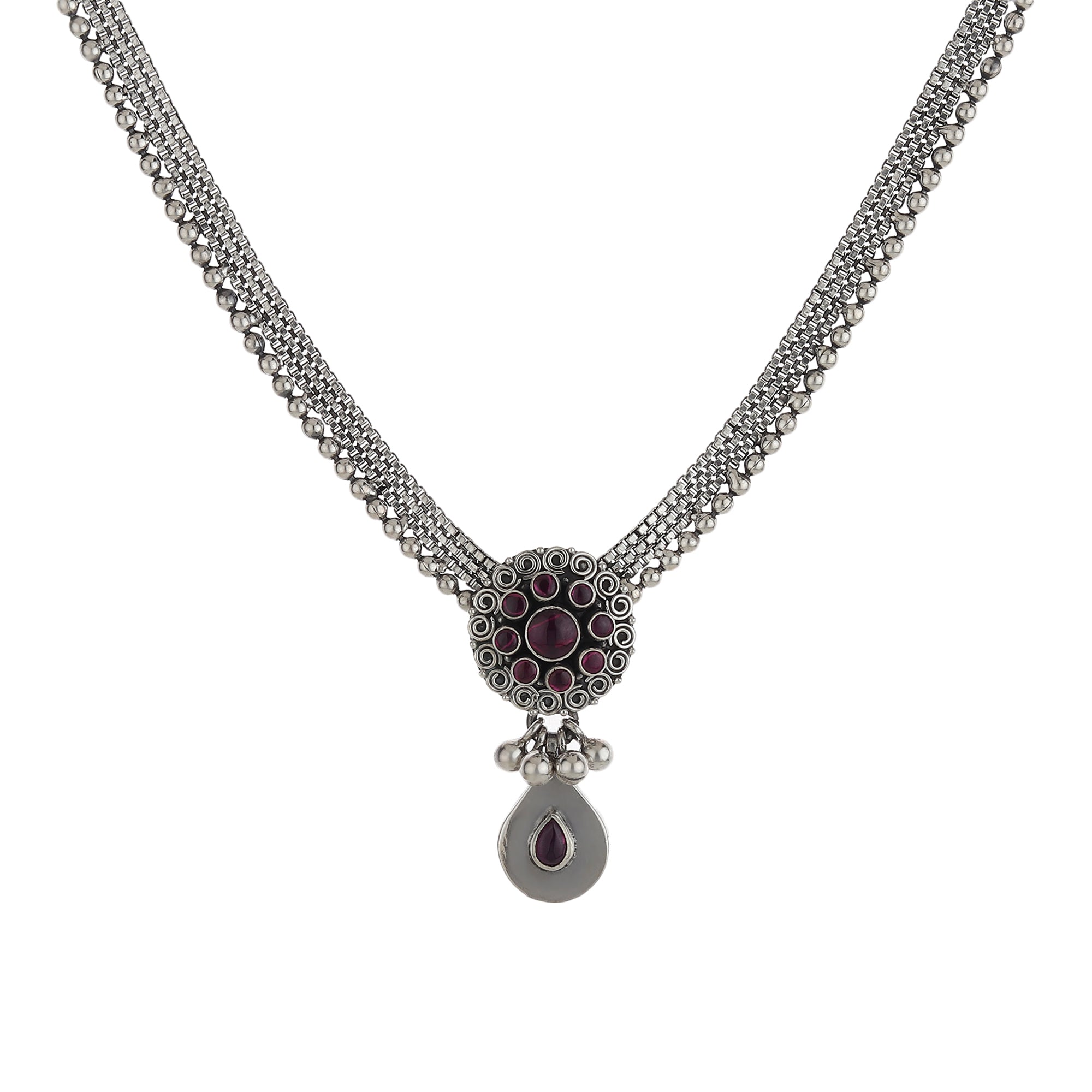 Silvermark -Antique Silver Chain Necklace