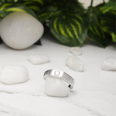 Silver Solitaire Zircon Ring - silvermark