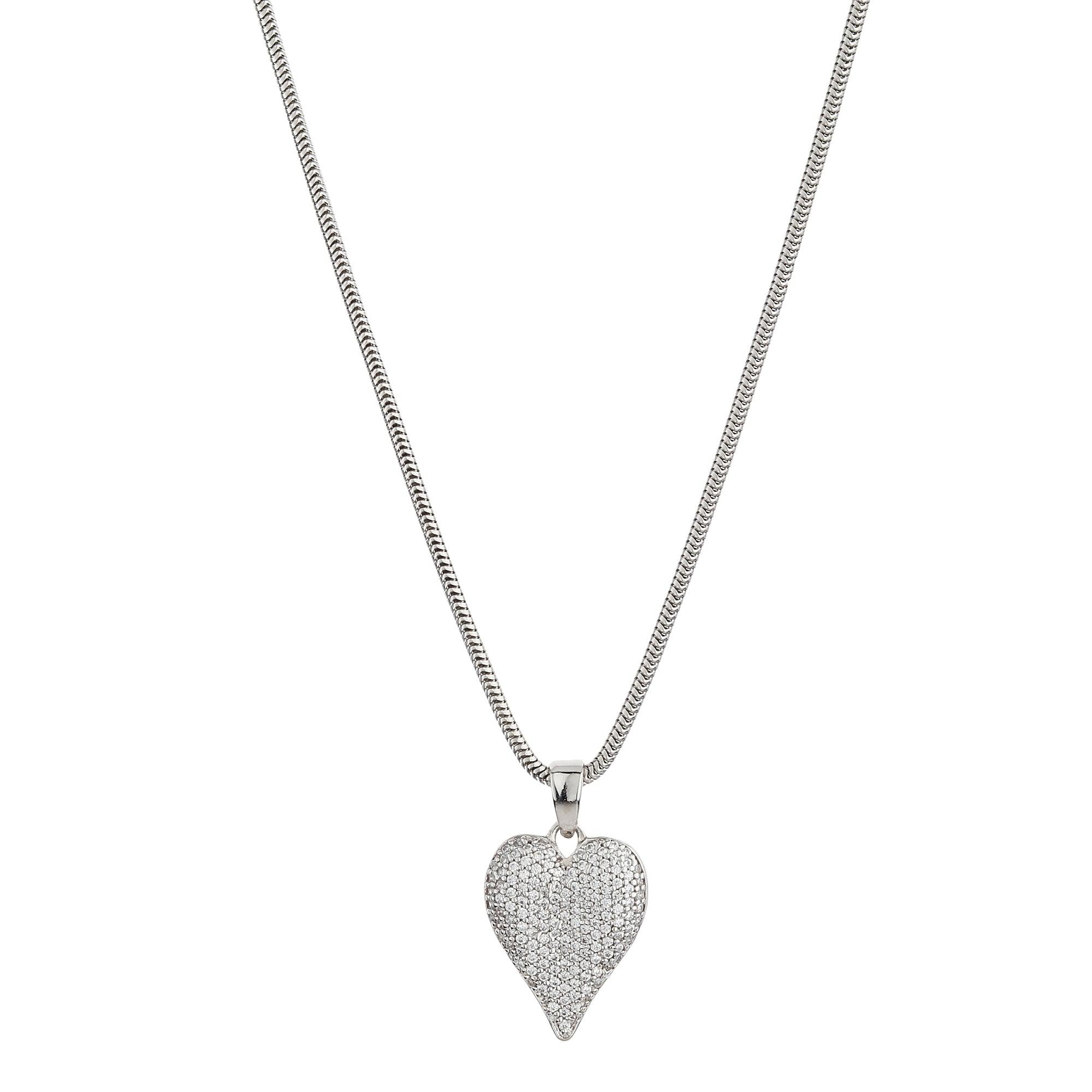 Puffed Heart Stone Necklace - silvermark