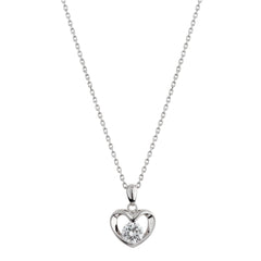 Silver Zircon Heart Pendant - silvermark