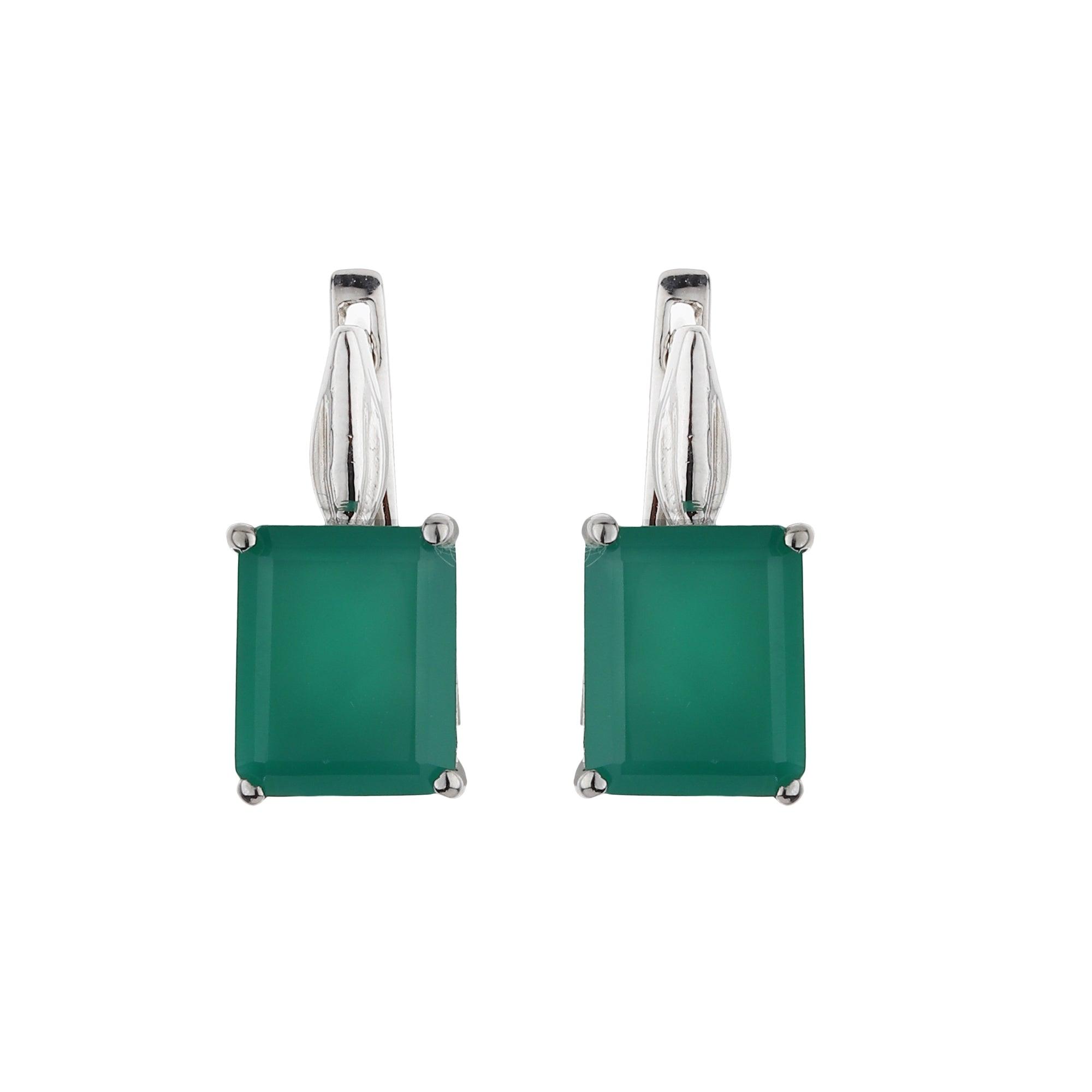 Silver Emerald Green Pendant Set - silvermark