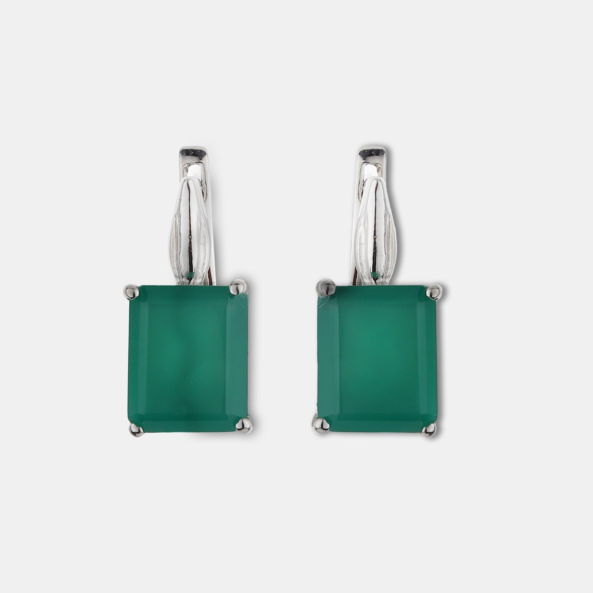Silver Emerald Green Pendant Set - silvermark