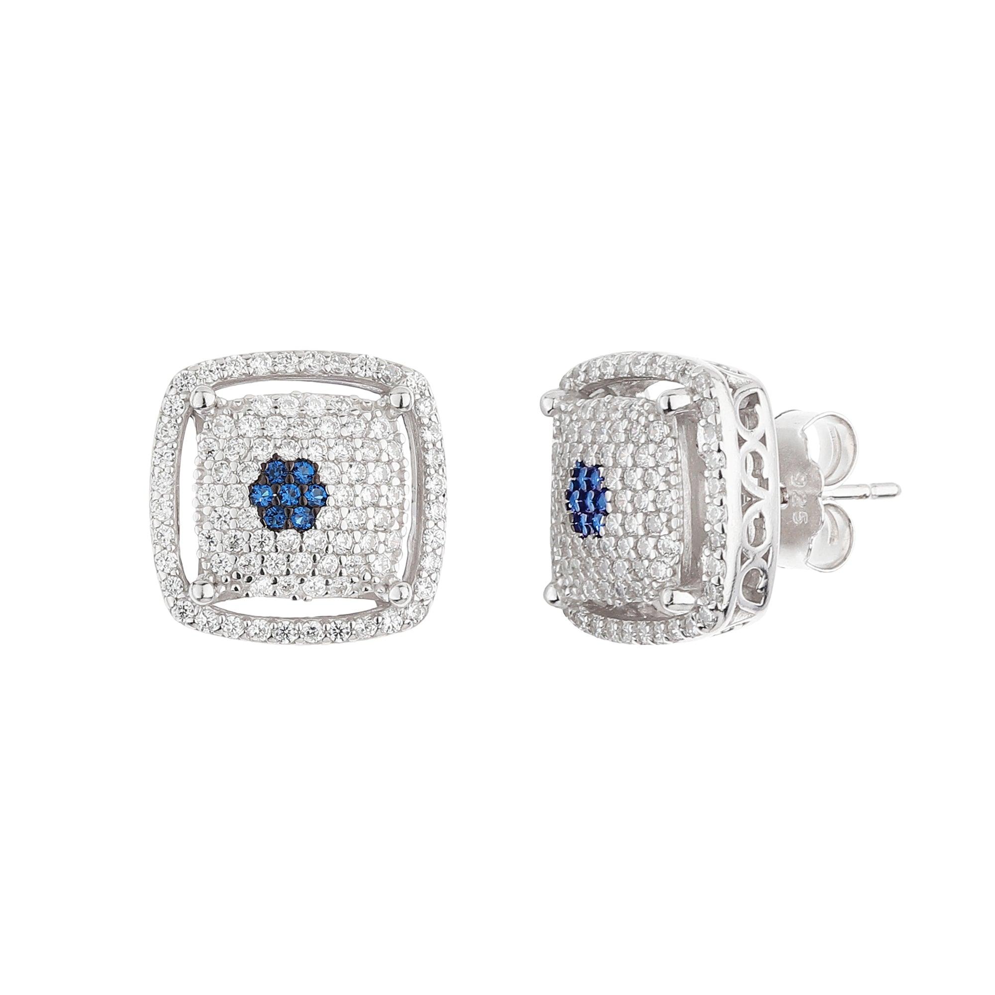Silver Zircon Flower Bud Set - silvermark