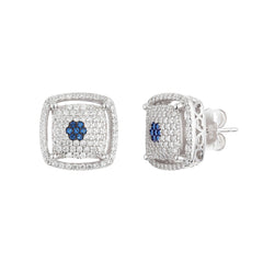 Silver Zircon Flower Bud Set - silvermark