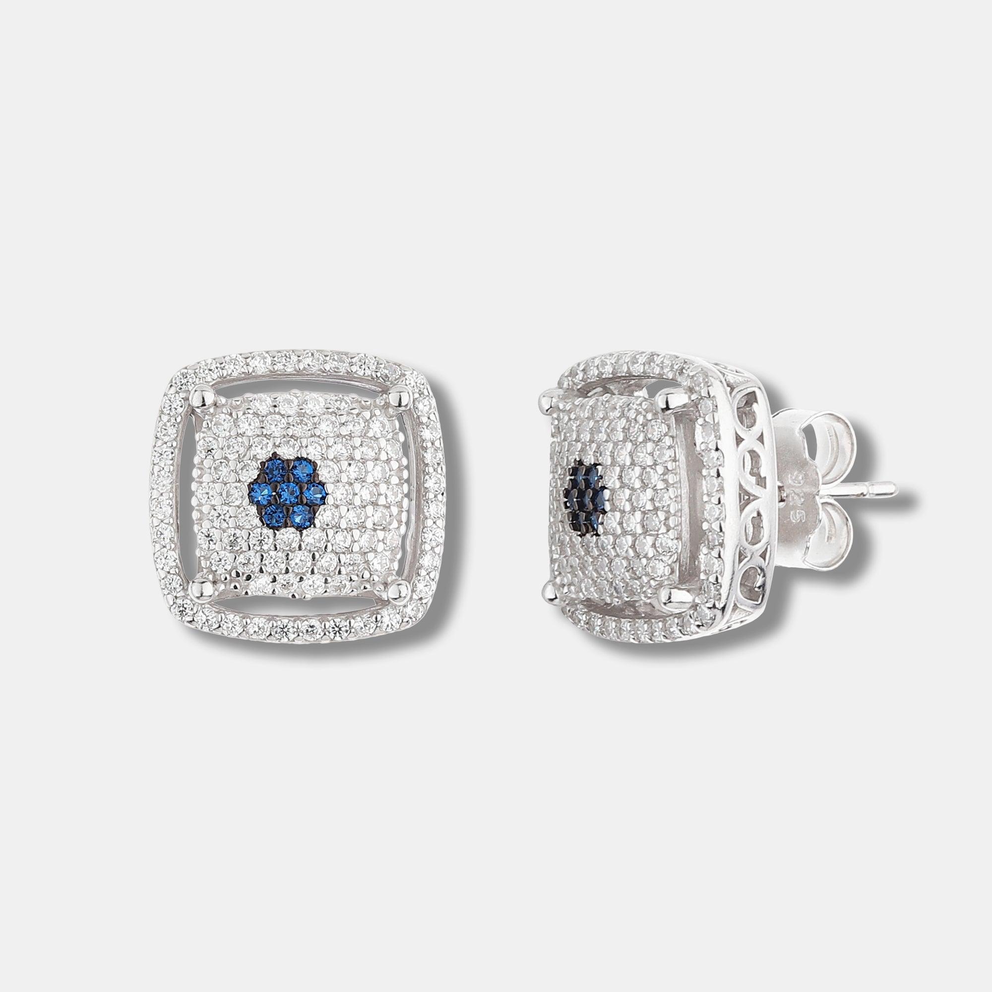 Silver Zircon Flower Bud Set - silvermark