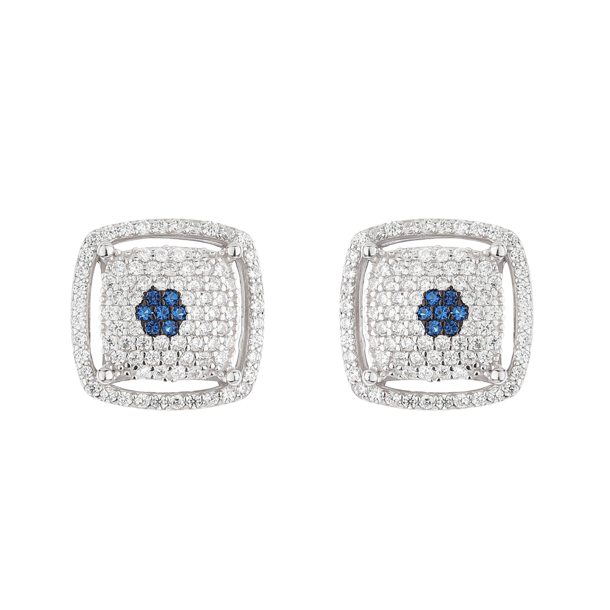 Silver Zircon Flower Bud Set - silvermark