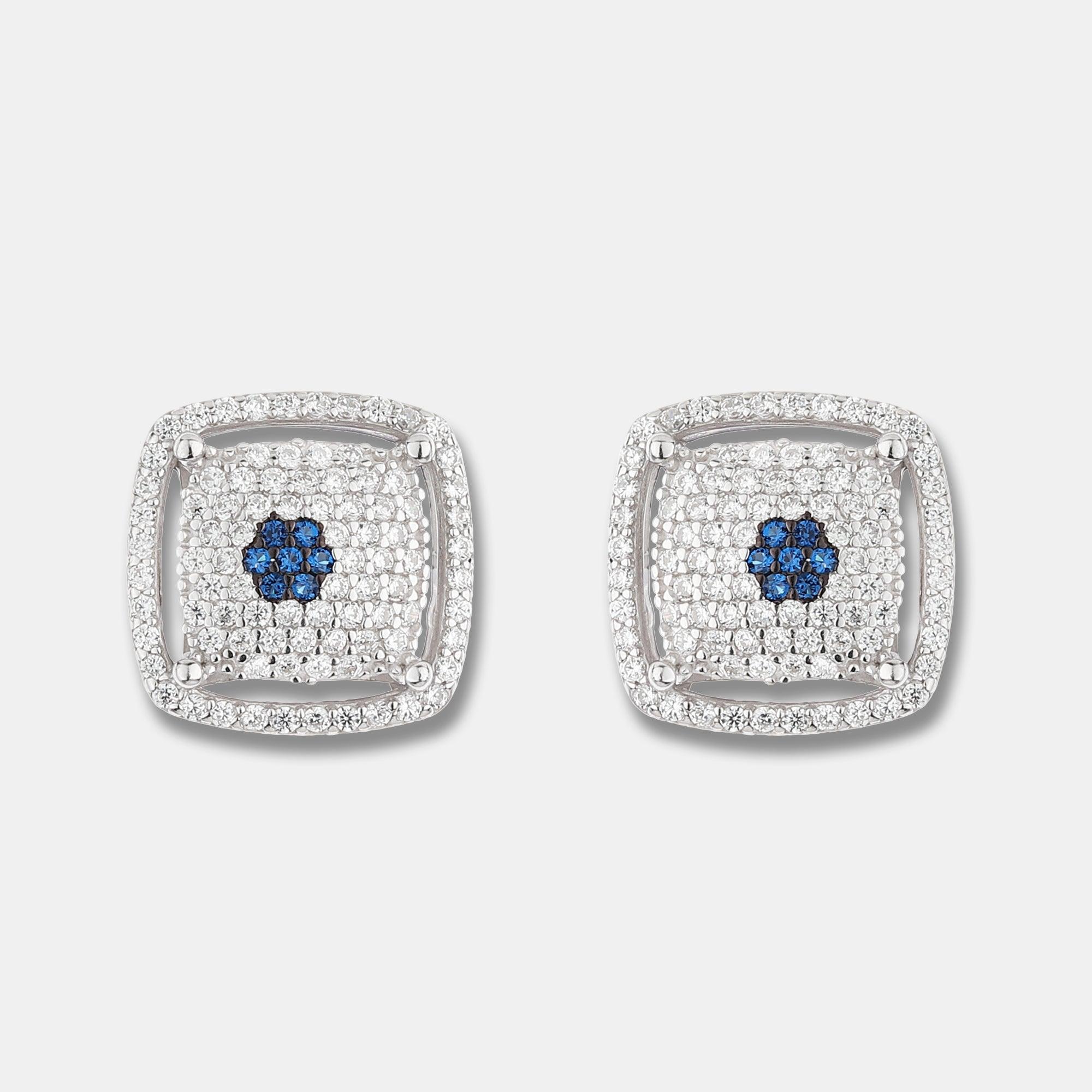 Silver Zircon Flower Bud Set - silvermark