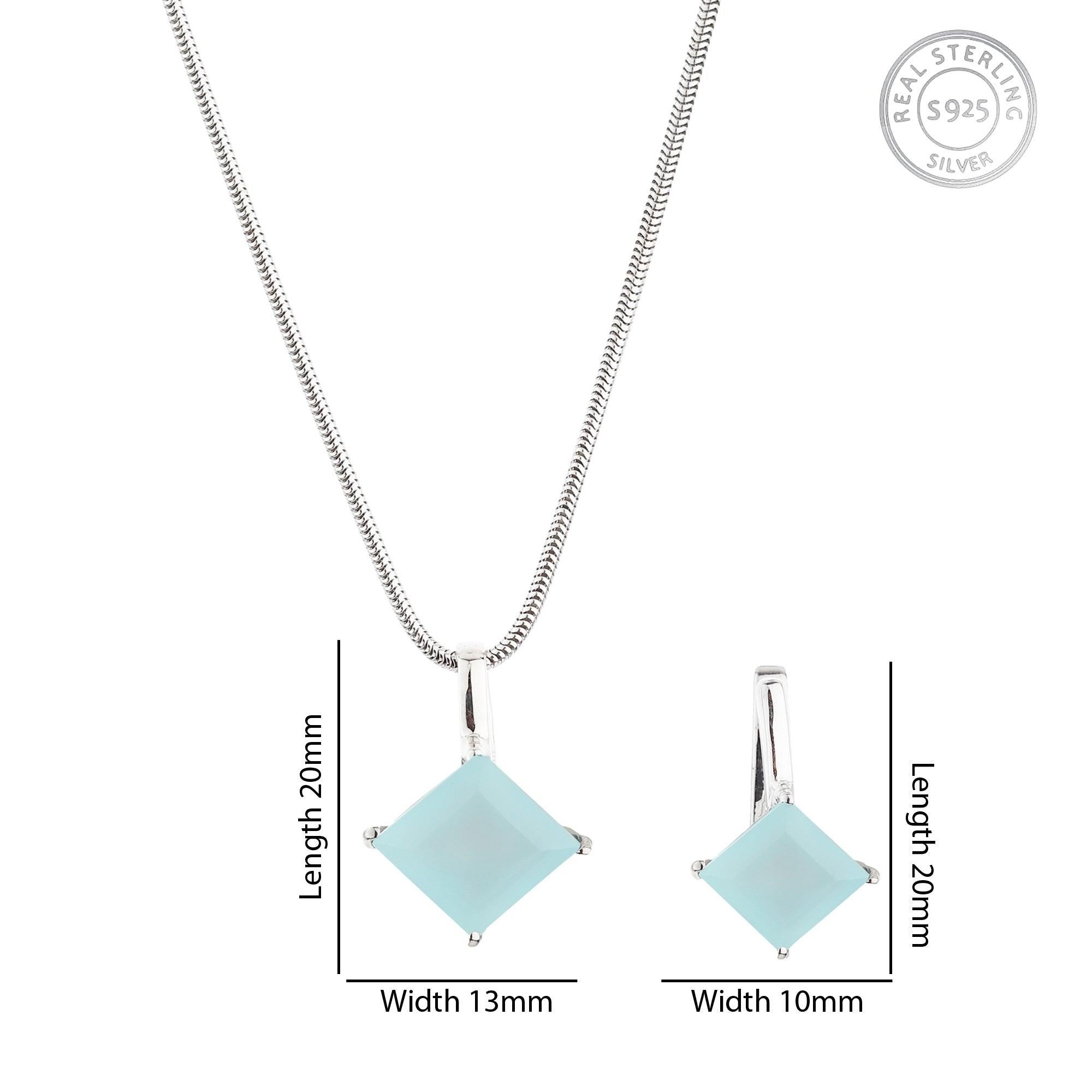 Charming Silver Moonstone Pendant Set - silvermark