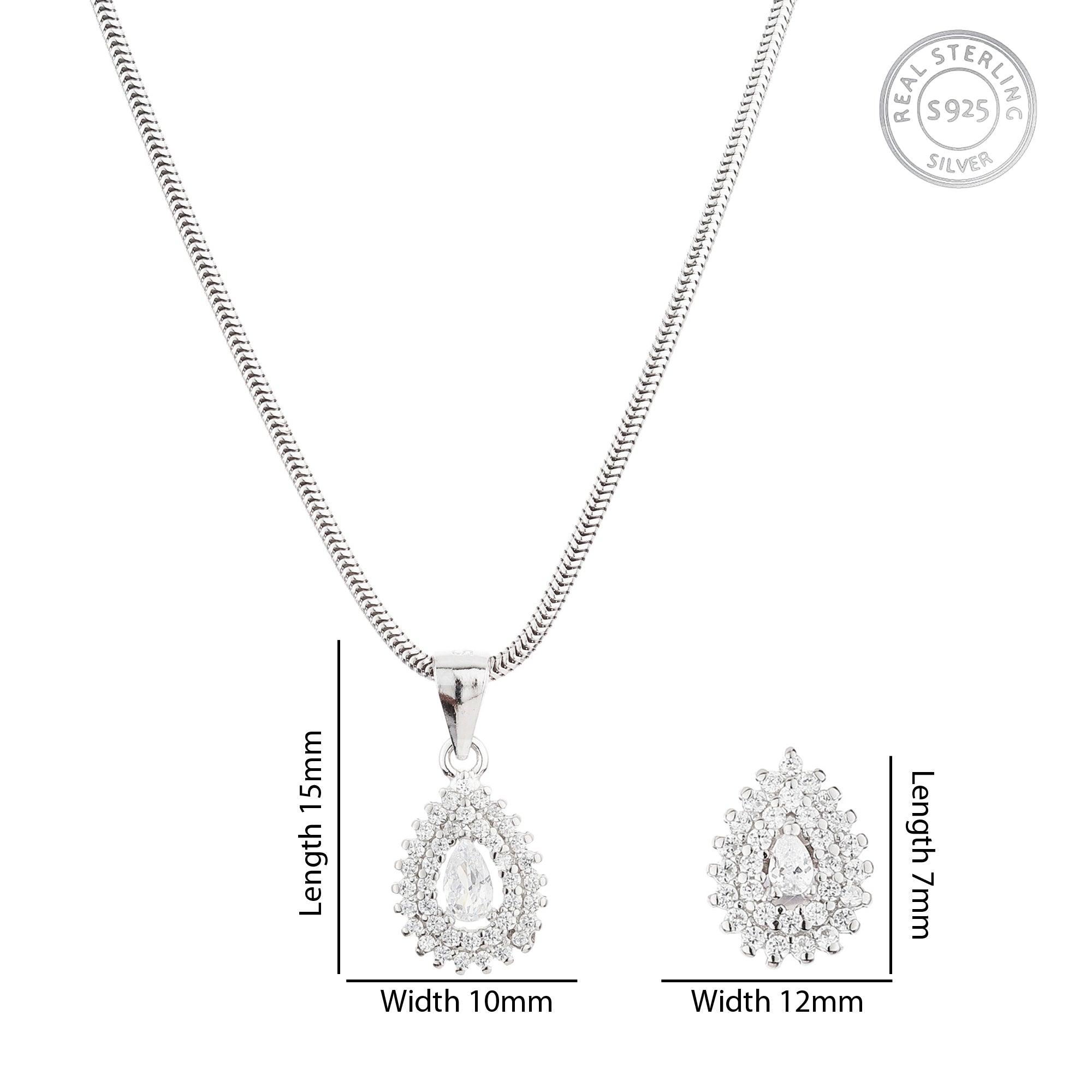 Silver Zircon Peacock Shine Set - silvermark