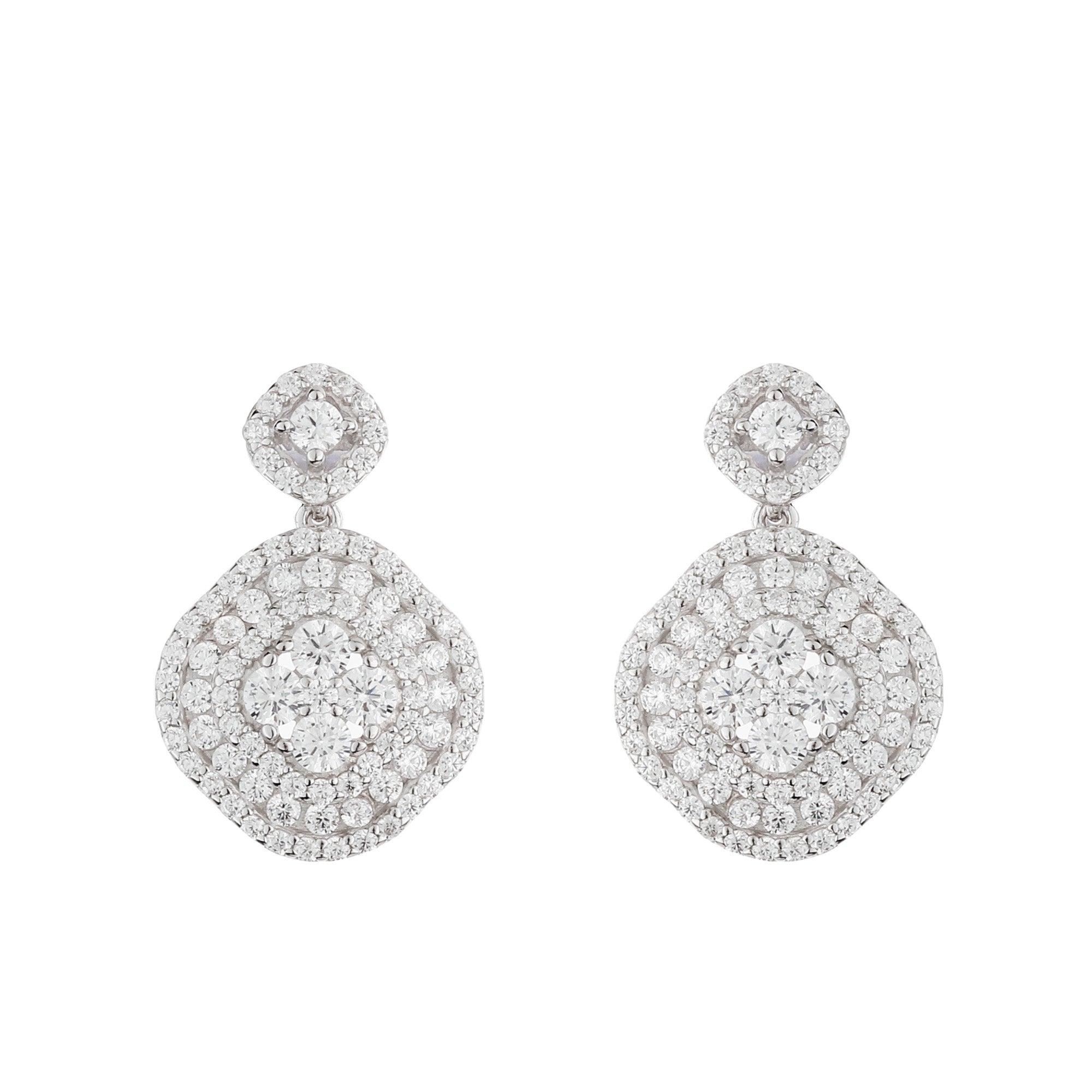 Silver Zircon Clover Pendant Set - silvermark