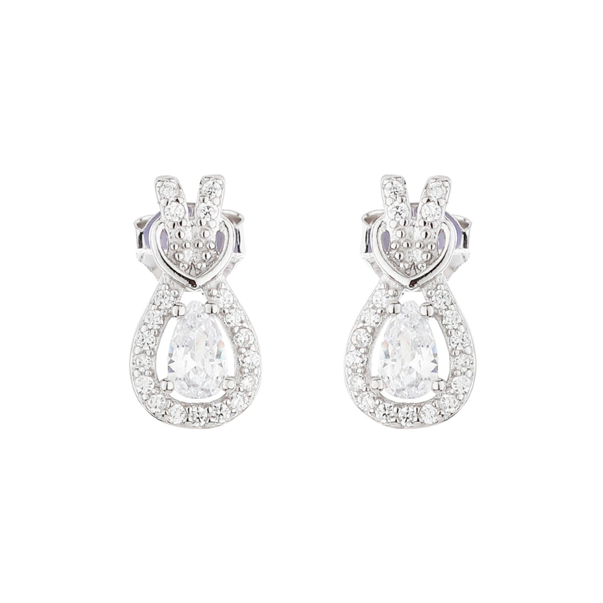 Classic Silver Dangle Zircon Set - silvermark