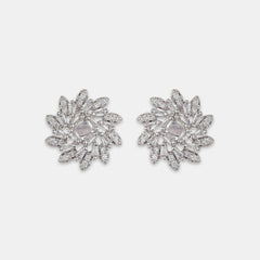 Silver Sunflower Zircon Studs - silvermark