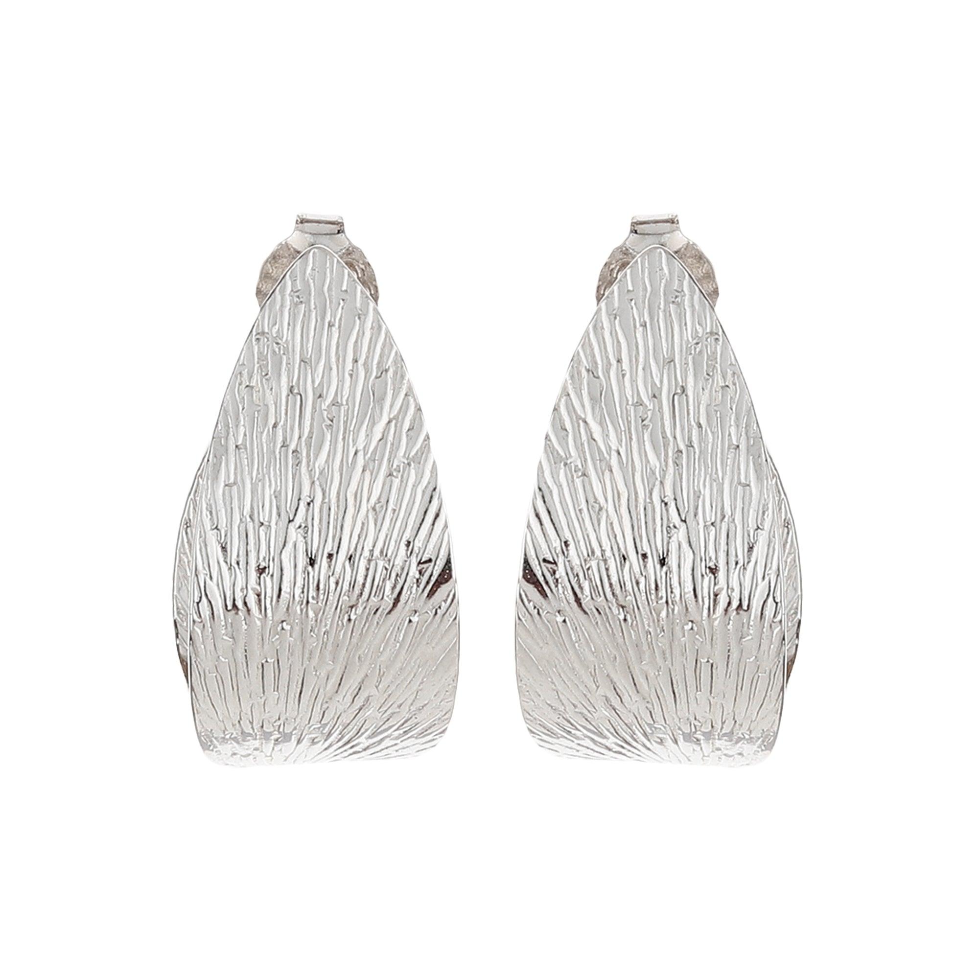 Inverted Silver Heart Hoop Earrings - silvermark
