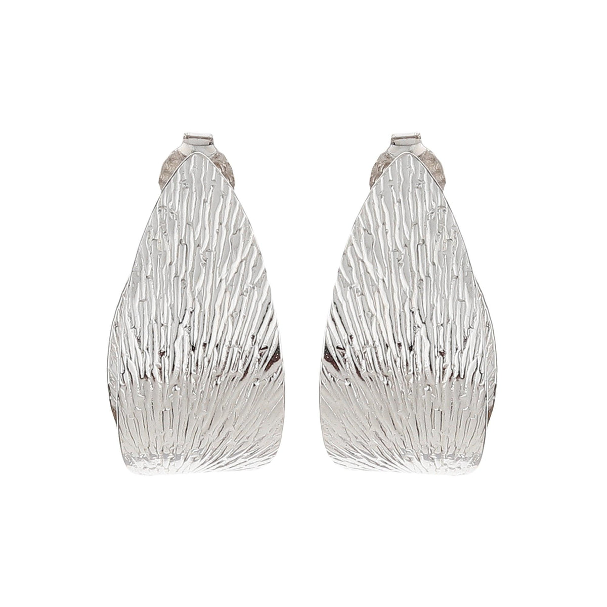 Inverted Silver Heart Hoop Earrings - silvermark