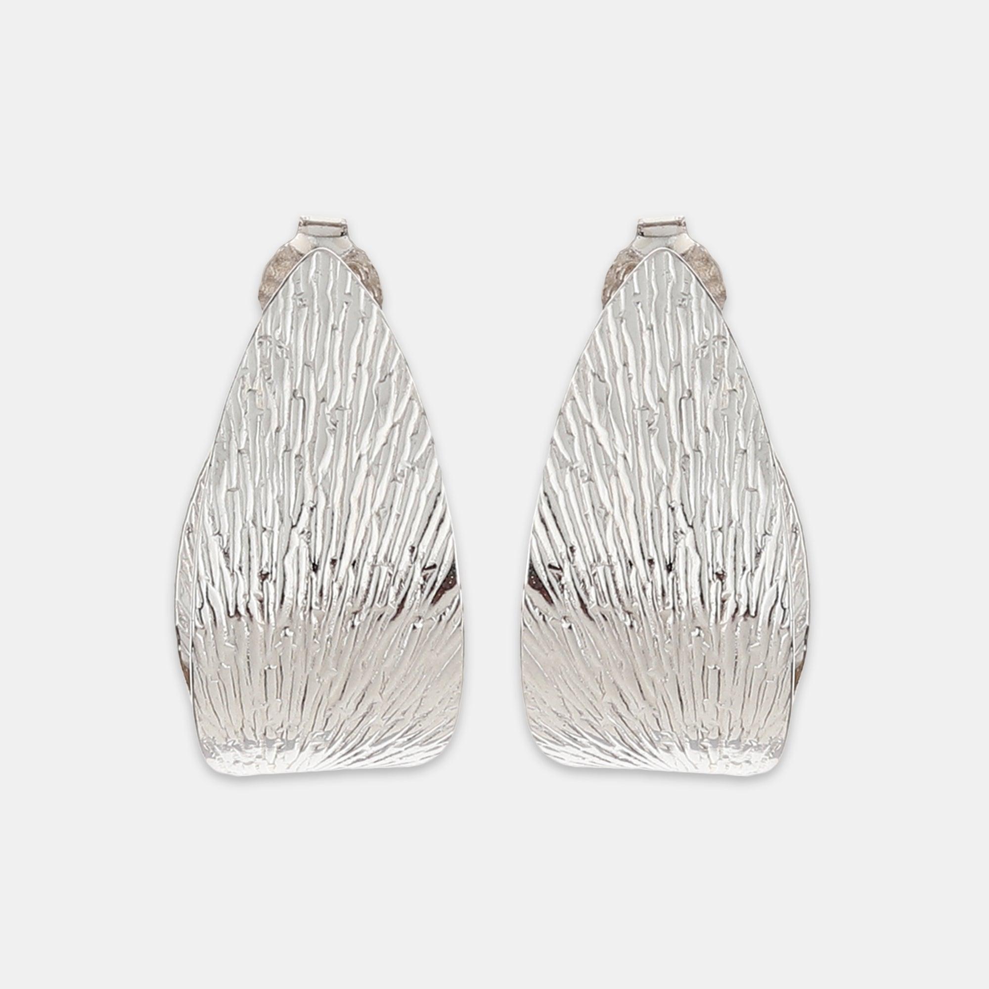 Inverted Silver Heart Hoop Earrings - silvermark