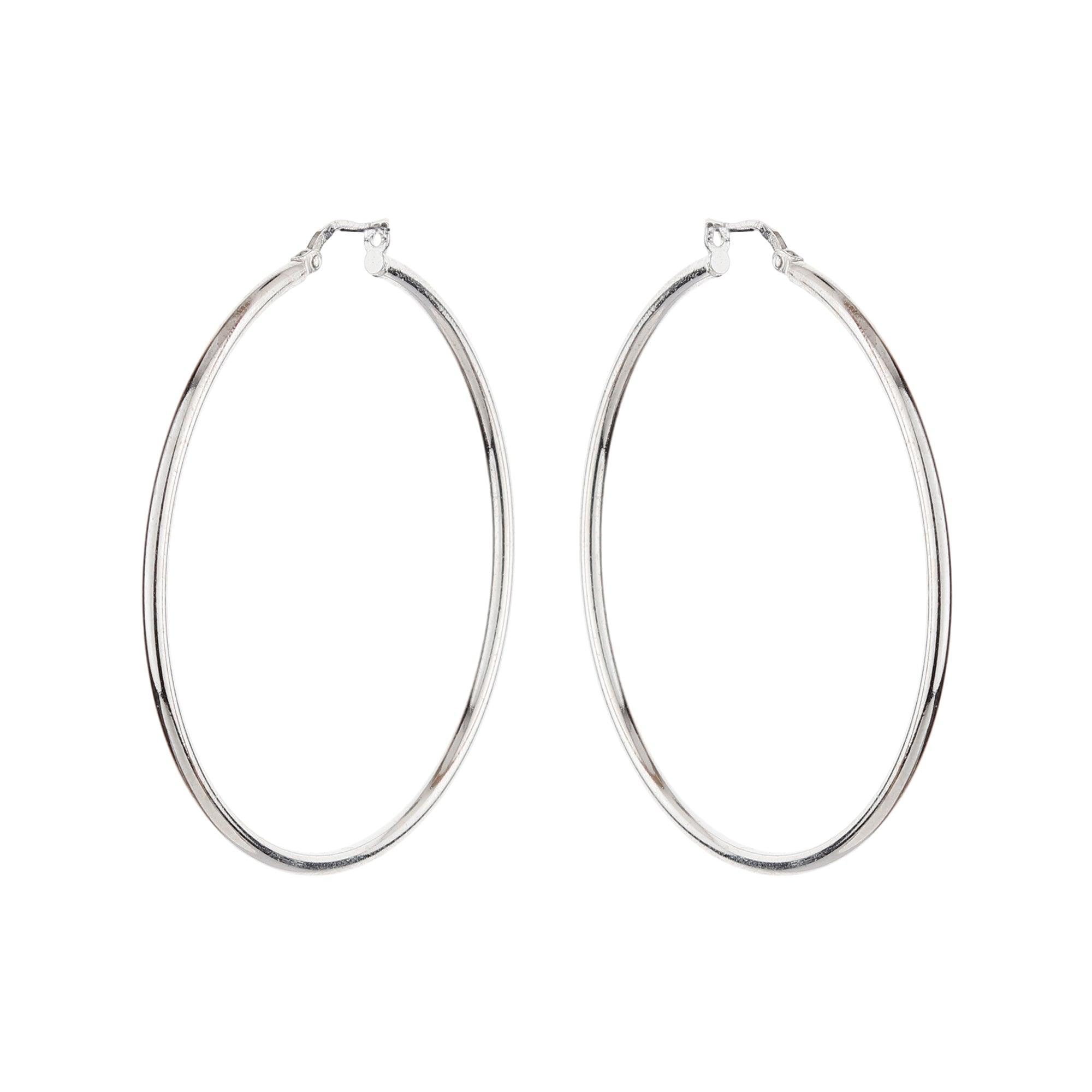 Basic Silver Hoop Earrings - silvermark
