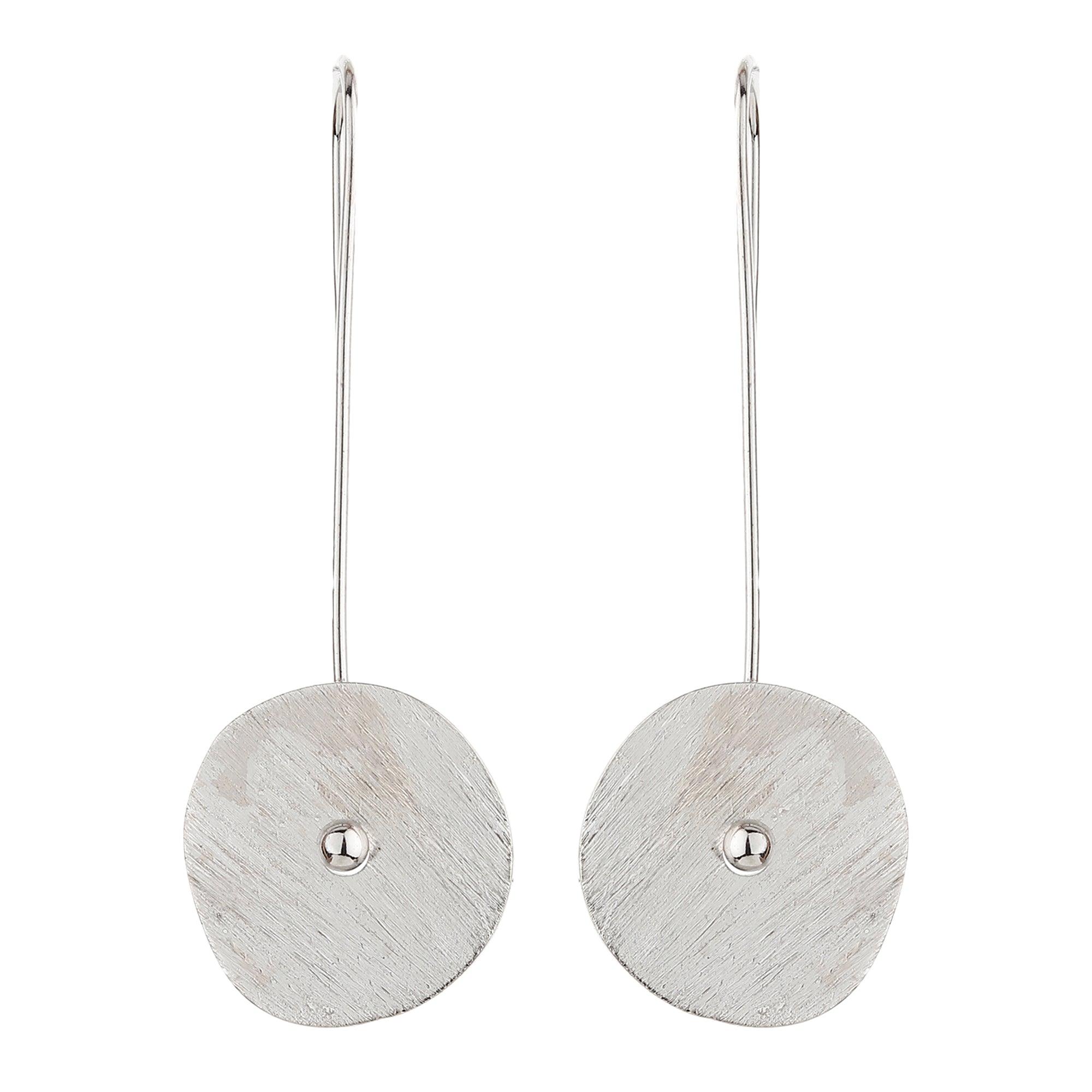 Silver Circular Disc Earrings - silvermark