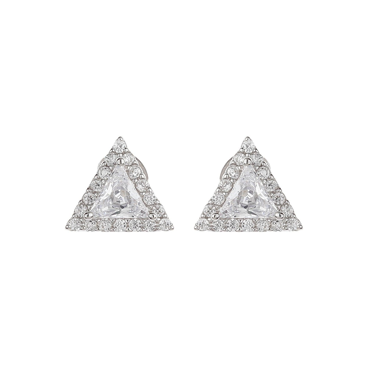 Fashionable Silver Trinity Studs - silvermark