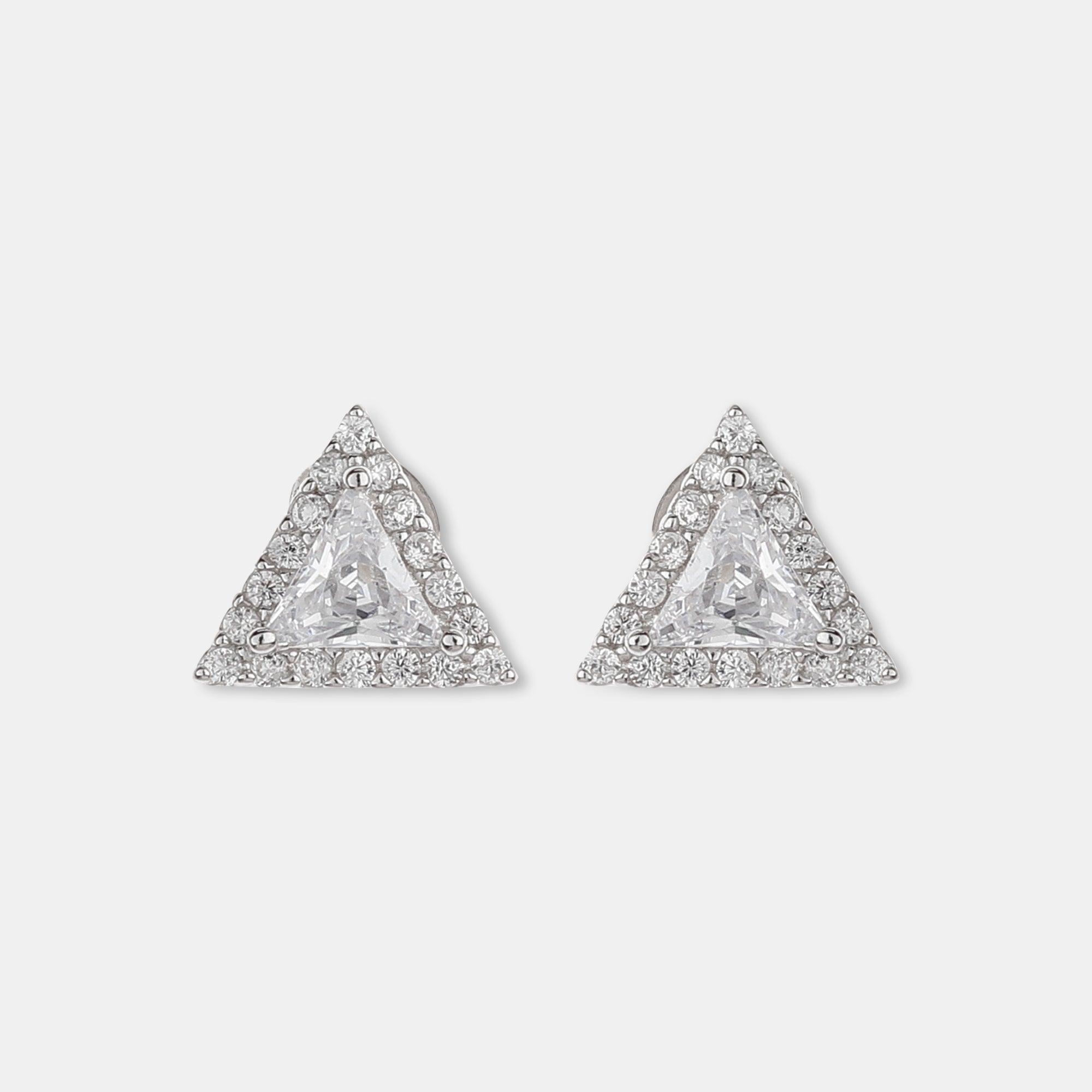 Fashionable Silver Trinity Studs - silvermark