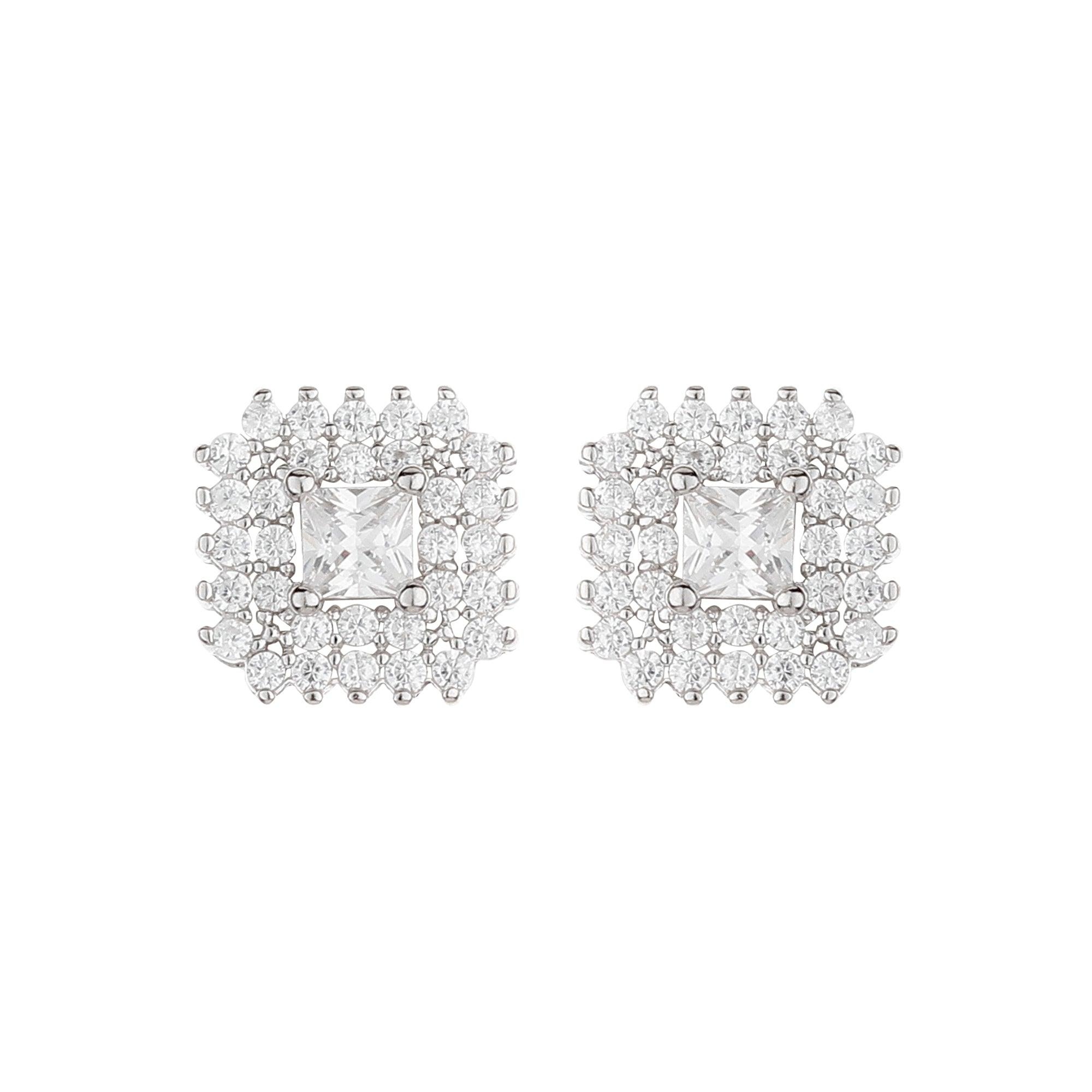 Bright Love Square Studs - silvermark